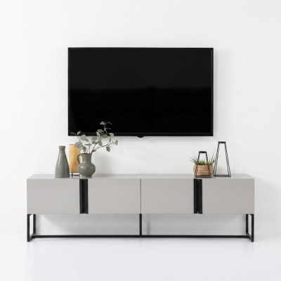 Bahut Meuble de télévision Armoire Meuble TV Table basse Salon Blanc Bois Moderne