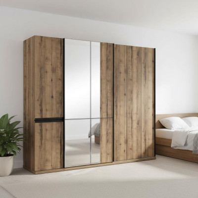 Armoires Armoires penderies Armoire de luxe Marron Bois Miroir Grand