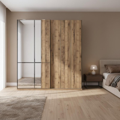 Conception Armoires à vêtements Armoires Armoires Marron Bois Miroir neuf