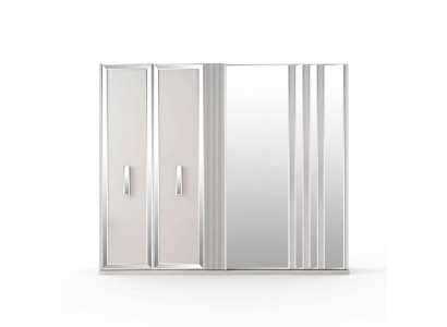 Conception de placards de luxe Armoire Miroir Grand Bois Blanc Moderne