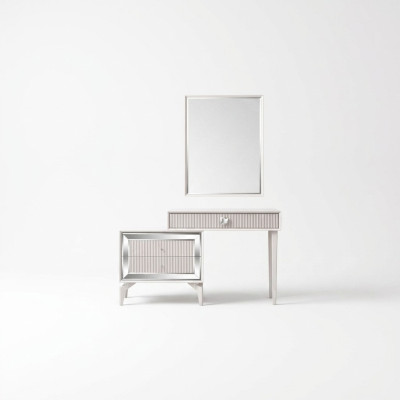 Console table = Console Dressing table = Coiffeuse Dressing table = Coiffeuse Chest of drawers = Commode Mirror Set 2-piece White = Ensemble miroir 2 pièces blanc