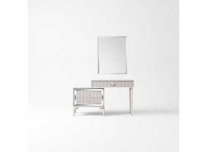 Console table = Console Dressing table = Coiffeuse Dressing table = Coiffeuse Chest of drawers = Commode Mirror Set 2-piece White = Ensemble miroir 2 pièces blanc