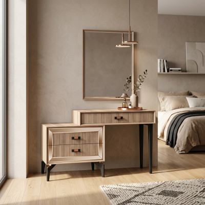 Luxe coiffeuse, coiffeuse, console, ensemble de commode, 2 pièces, doré
