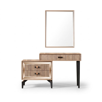 Luxe coiffeuse, coiffeuse, console, ensemble de commode, 2 pièces, doré