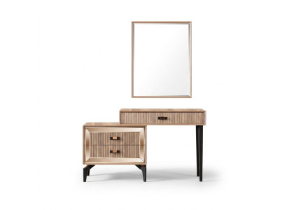 Luxe coiffeuse, coiffeuse, console, ensemble de commode, 2 pièces, doré