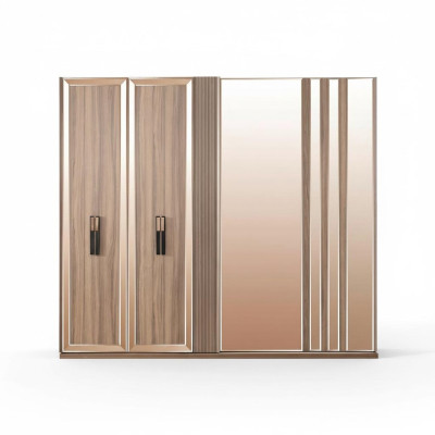 Armoires de vêtements Armoires de garde-robe modernes en bois doré Chambre.