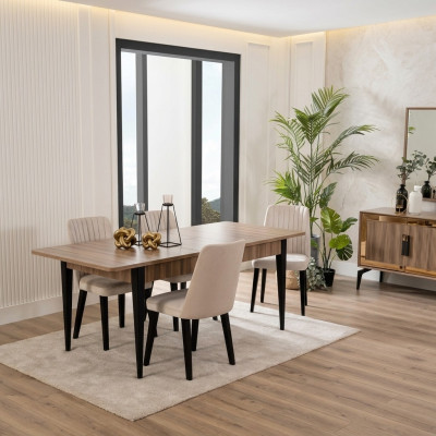 Ensemble de salle à manger Suite Salle à manger Table à manger Ensemble 7 pièces Salle à manger Bois Marron