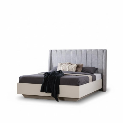 Lit double Ensemble de chambre Lit en bois Ensemble 3 pièces Blanc Tables de chevet