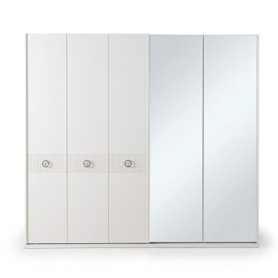 Armoire Blanche pour Chambre avec Miroir Armoires pour Vêtements en Bois