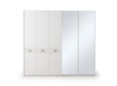 Armoire Blanche pour Chambre avec Miroir Armoires pour Vêtements en Bois
