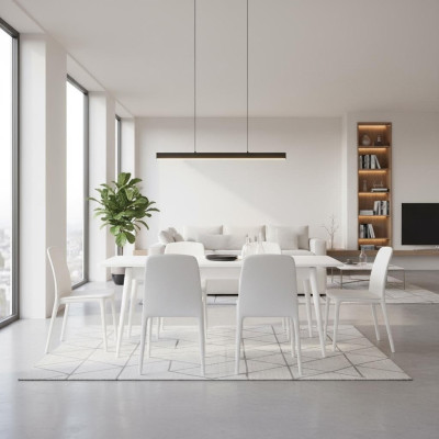 Table de salle à manger Table à manger Table Blanc Salle à manger Bois Extensible Moderne