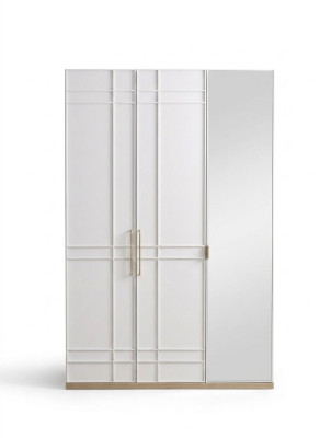 Armoire Armoires Armoire en bois Blanc Miroir Chambre d'enfants