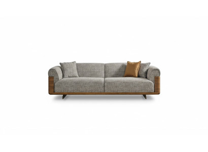 Canapé trois places Canapé trois places Rembourré Gris Tissu Polyester Canapé Moderne