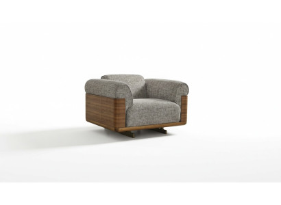 Fauteuil Crapaud en tissu 2 places en polyester gris Salon Moderne
