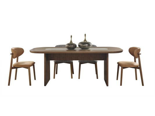 Ensemble de salle à manger Suite Table à manger Set 9 pièces Salle à manger Bois marron neuf