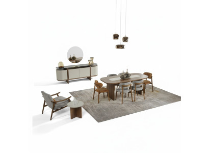 Ensemble de salle à manger Suite Table à manger Set 9 pièces Salle à manger Bois marron neuf