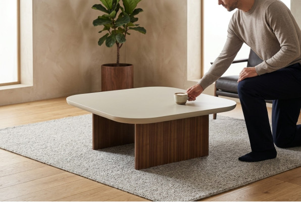 Table basse Table d'appoint Salon Table Gris Bois Design Meubles