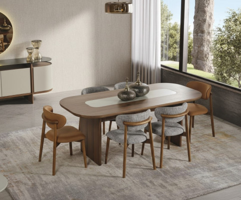 Suite Salle à manger Ensemble de salle à manger Table à manger Ensemble 7 pièces Bois marron neuf
