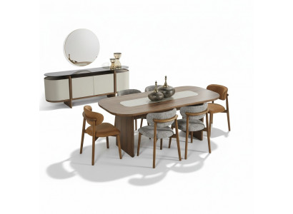 Suite Salle à manger Ensemble de salle à manger Table à manger Ensemble 7 pièces Bois marron neuf