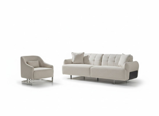 Canapés de luxe canapé rembourré Blanc Complet et fauteuil trois places deux canapés