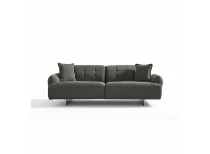 Canapé 3 places Canapé 3 places Rembourré Gris Tissu Polyester Moderne Nouveau