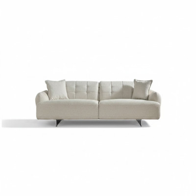 Canapé trois places Canapé trois places Canapé rembourré en tissu polyester Moderne Blanc