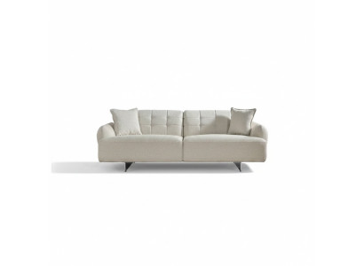 Canapé trois places Canapé trois places Canapé rembourré en tissu polyester Moderne Blanc