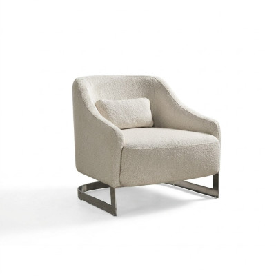 Fauteuil moderne à ailes en polyester blanc pour salon