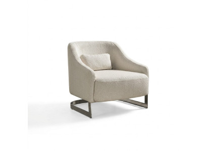 Fauteuil moderne à ailes en polyester blanc pour salon