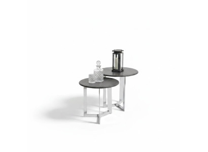 Groupe Table d'appoint Table Basse Salon en acier inoxydable Argent Ensemble