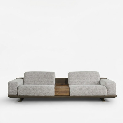 Canapé quatre places gris en tissu moderne Canapé en tissu quatre places Rembourré