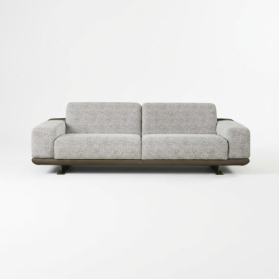 Canapé trois places Canapé 3 places Rembourré Gris Tissu Polyester Canapé Moderne