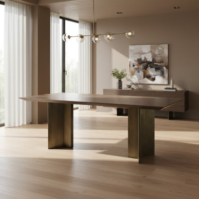 Table de salle à manger Table à manger Table Salle à manger Salle à manger 208 cm Bois Marron neuf