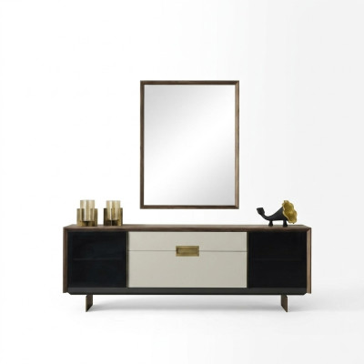 Bahut Bahut avec miroir Commode en bois multicolore Ensemble de salle à manger