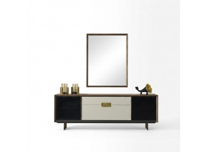 Bahut Bahut avec miroir Commode en bois multicolore Ensemble de salle à manger