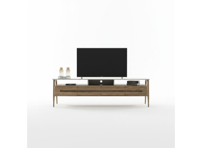 Meuble TV Bas TV Stand Unité murale Buffet Armoire en bois marron Élégant