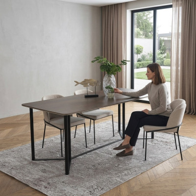 Salle à manger Coin repas Ensemble de salle à manger Table à manger Ensemble 7 pièces Bois Marron Chaises Modernes