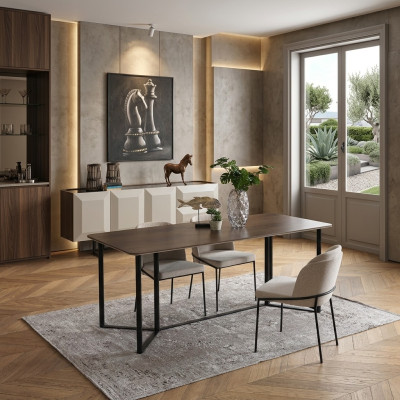 Salle à manger Coin repas Ensemble de salle à manger Table à manger Ensemble 7 pièces Bois Marron Chaises Modernes