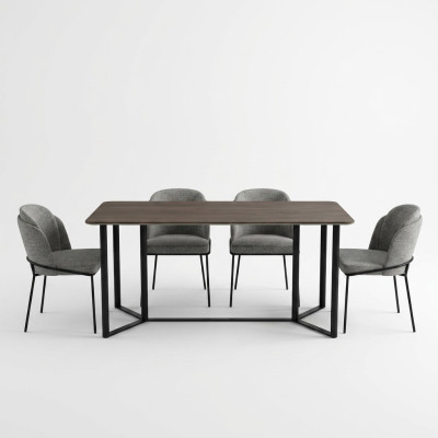 Salle à manger Coin repas Ensemble de salle à manger Table à manger Ensemble 7 pièces Bois Marron Chaises Modernes