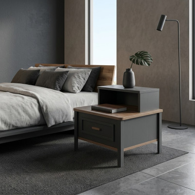 Table de chevet Consoles Tables de nuit Bois Gris Chambre Classique