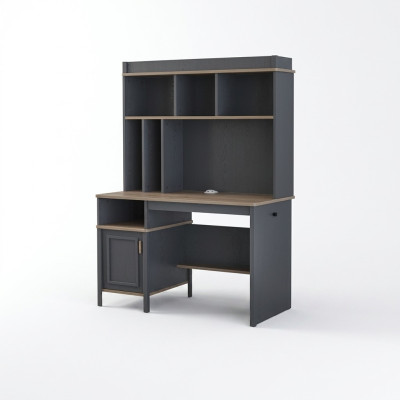 Étagères de bureau Bureau d'ordinateur Bureau en bois Gris Chambre d'enfants