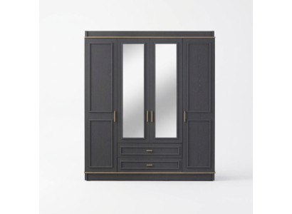 Armoire Armoire pour enfants Armoire en bois Miroir Armoire en bois gris