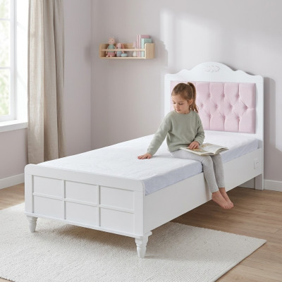 Lit pour enfants Chambre d'enfants Mobilier de chambre d'enfant Bois rose Chesterfield