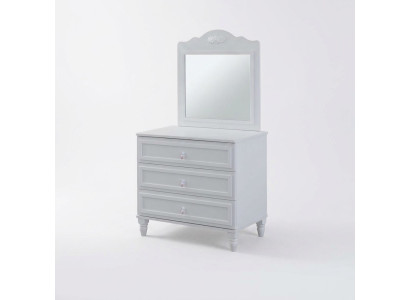 Suite de commode avec miroir Ensemble de chambre en bois blanc Table console