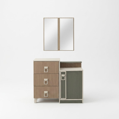 Chambre Commode Suite avec Miroir Bois Marron Ensemble Console