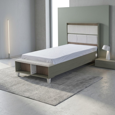 Cadre de lit Lit pour enfants Lit Chambre d'enfants Meubles de chambre d'enfant Gris Bois