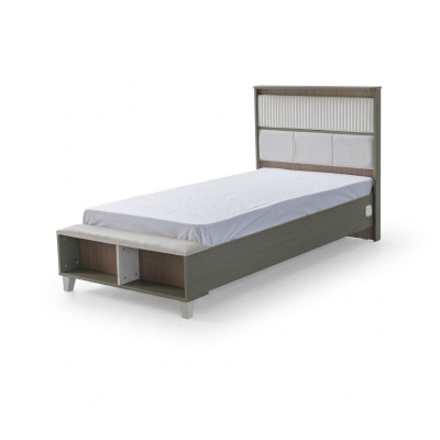 Cadre de lit Lit pour enfants Lit Chambre d'enfants Meubles de chambre d'enfant Gris Bois
