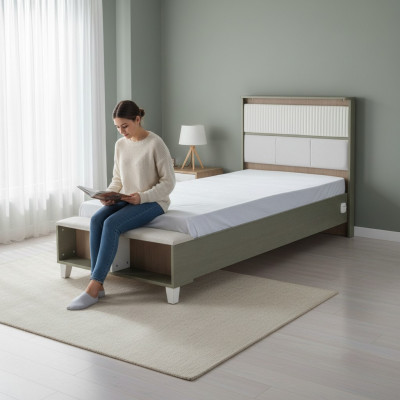 Cadre de lit Lit d'enfant Lit Chambre d'enfant Cadre de lit Gris Bois Lits