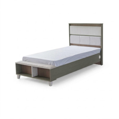 Cadre de lit Lit d'enfant Lit Chambre d'enfant Cadre de lit Gris Bois Lits