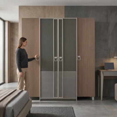Armoire Armoire Enfants Armoire Bois Gris Armoire en Bois Grande Moderne